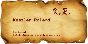 Keszler Roland névjegykártya